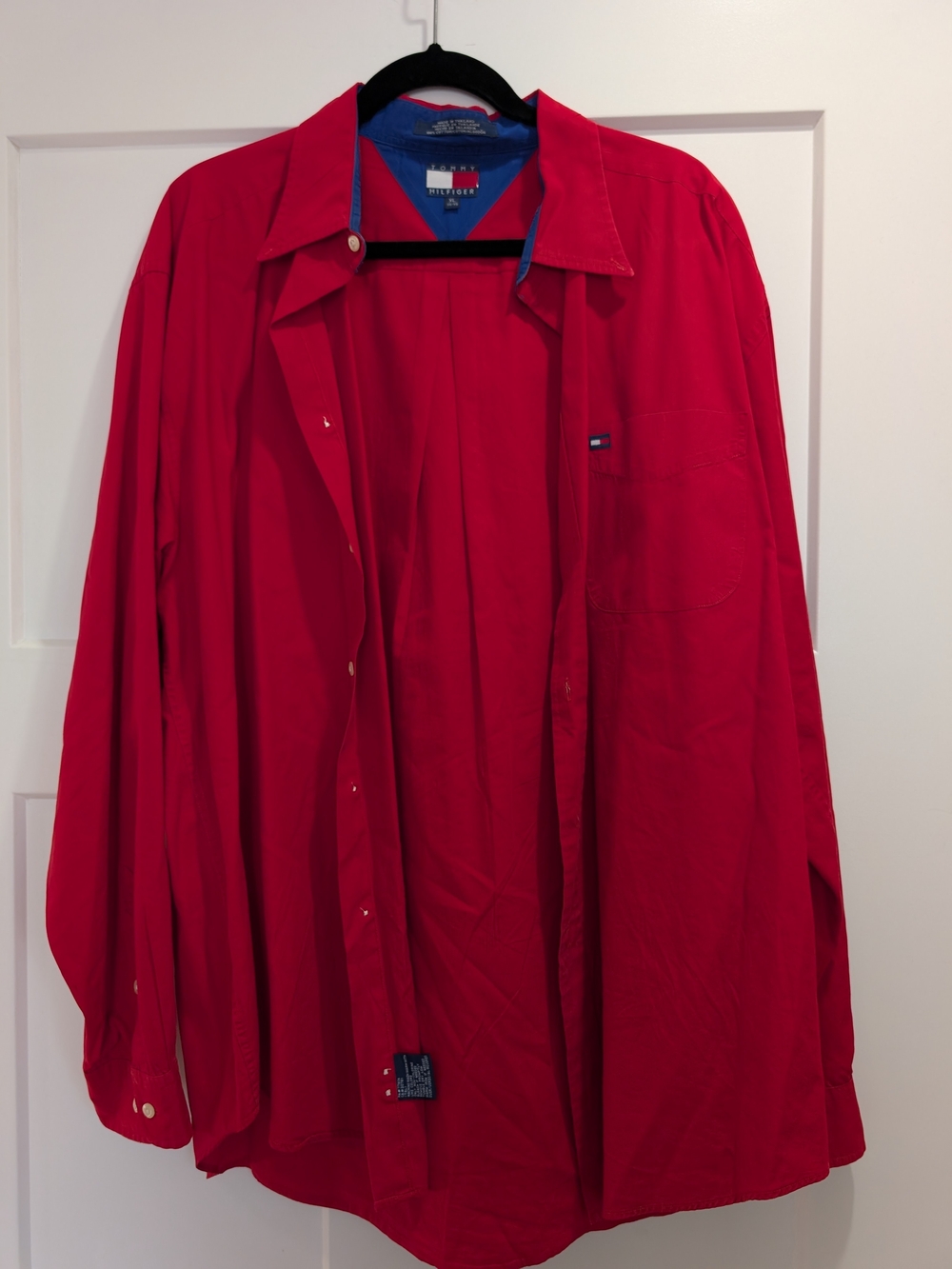 Tommy Hilfiger Men’s Bright Red Button-Front Shirt Jacket